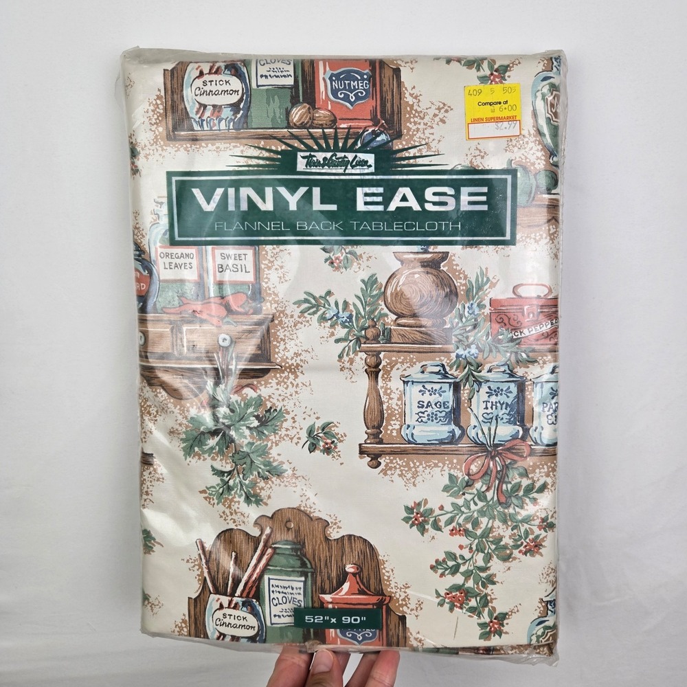 Vintage Tabel ease vinyl tablecloth 52x90"